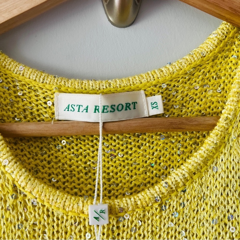 New ASTA RESORT Natalia Dress - Chartreuse Sequin Size XSโโโ - Picture 4 of 6
